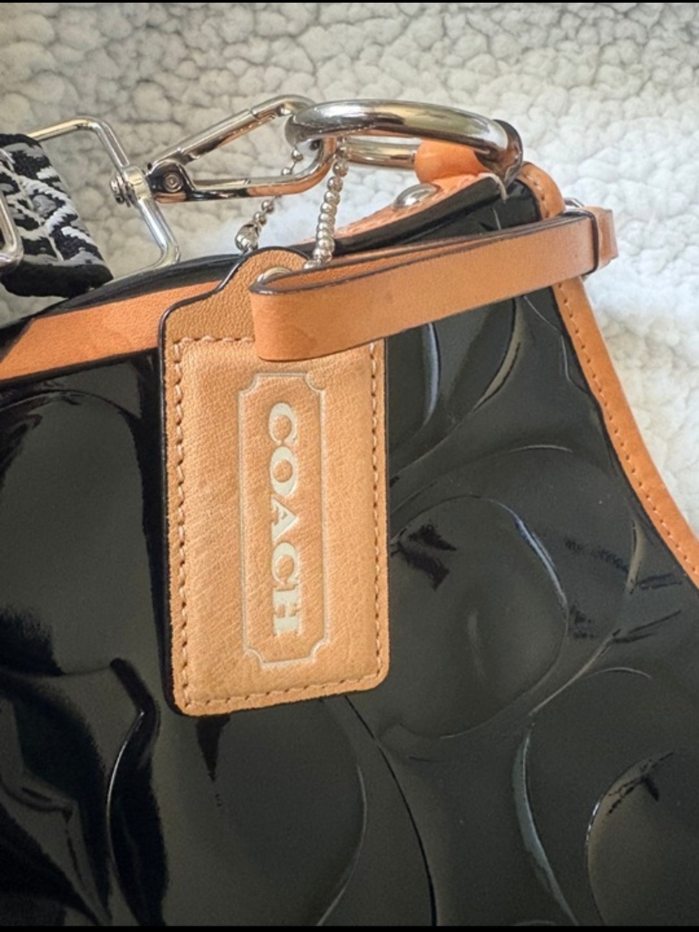 Coach Peyton Embossed Signature Patent Leather Shoulder Bag - Picture 5 of 12
